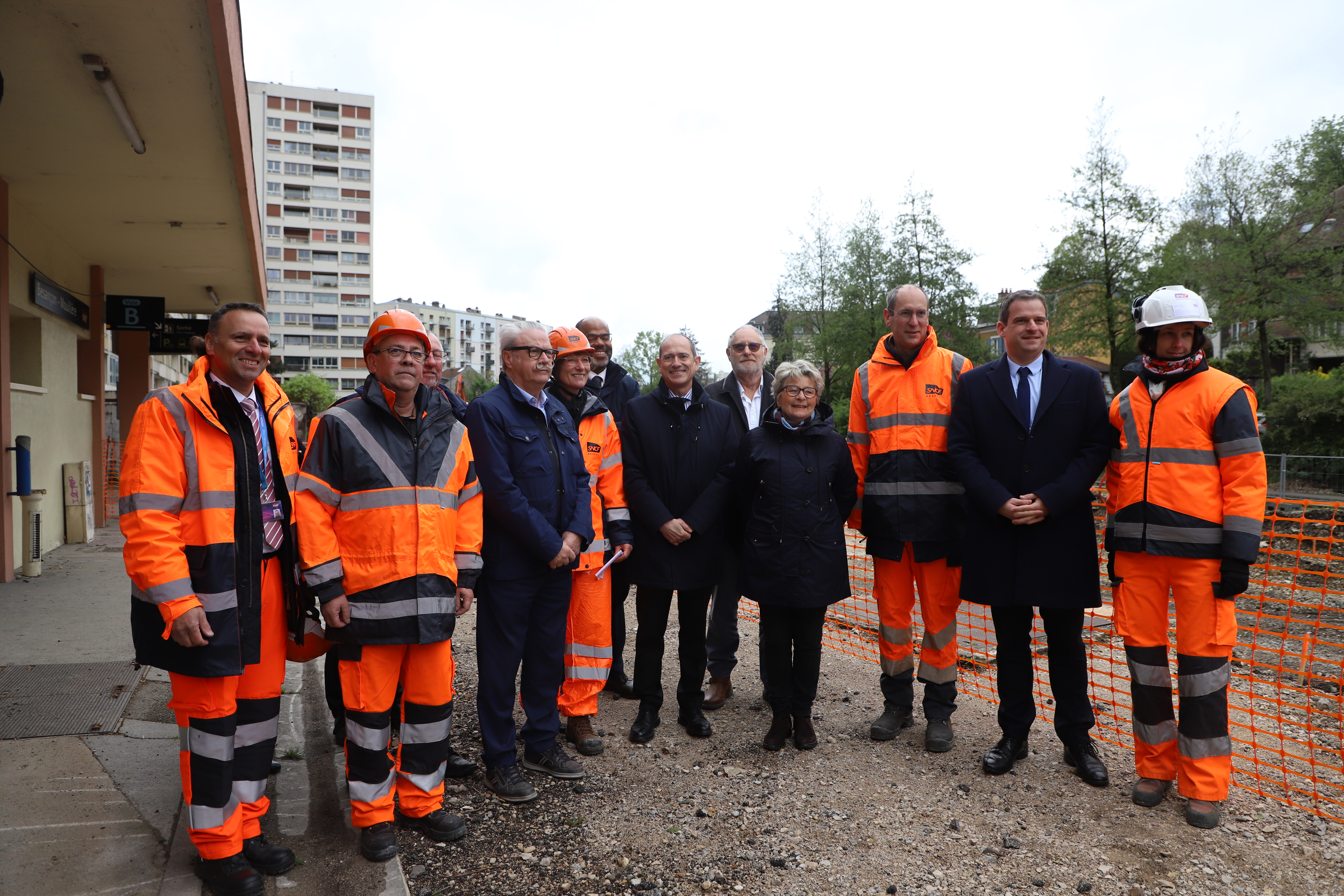 Première visite de chantier des travaux de la ligne TER des Horlogers, vendredi 18 avril 2024 - Crédit Maxime Scherepin